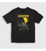 Presmono Unisex Çocuk Siyah Scorpion V4 Mortal Kombat T-Shirt 147659tt