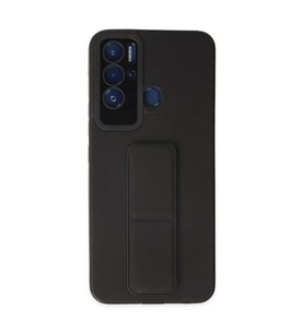 Tecno Pova Neo Kılıf Mega Standlı Silikon - Siyah