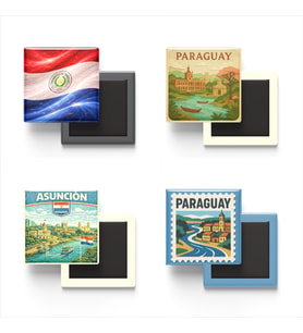 Buzdolap Magnetleri - Paraguay Asunción - 4'lü Set Magneti