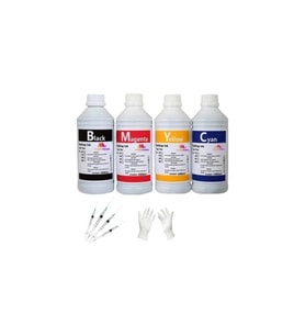 Canon G4400 1 Litre Cmyk Muadil Mürekkep Seti+Enjektör+Eldiven