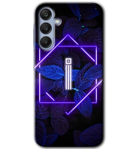 Galaxy A25 Kılıf HD Desen Baskılı Kılıf - Dark Neon Yaprak İ Harfi