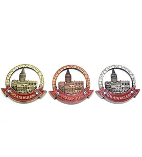 İstanbul Temalı Metal Magnet Galata Kulesi Yuvarlak Tasarım
