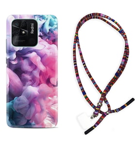 Xiaomi Redmi Note 7 8 9 Pro 10 2022 10 Pro 10S Kılıf Boyun Asklı Rasta Silikon Pink Cloud 1305