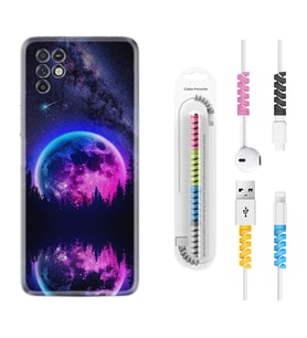INFINIX Note 11 Pro Note 10 Hot 9 Play Kılıf Kablo Koruma Spiral Silikon Star Planet 1652