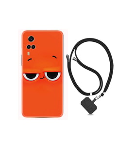 Vivo Y53s Kılıf Resimli Desenli Silikon Boyun Askılı Orange 1830