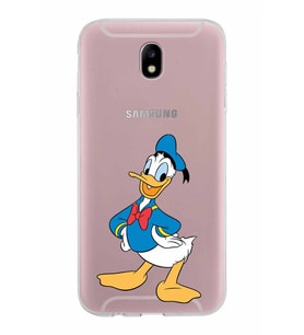 Samsung Galaxy J7 Pro Kapak Donald Duck Tasarımlı Şeffaf Silikon Kılıf