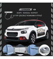 Citroen C3 Oto Araç Kapı Koruma Fitili 5metre Parlak Gri Renk