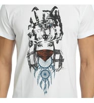 Bant Giyim - Wolf Girl Dreamcatcher Beyaz Erkek T-shirt Tişört