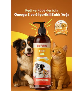 Fish Oil ve Omega 3 ve 6 İçerikli Balık Yağı ve Kedi ve Köpekler İçin Tüy ve Genel Sağlık Destekleyici