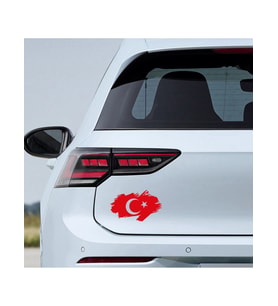 Ay Yıldız Türk Bayrağı Oto Motorsiklet  Araba Sticker Kırmızı 18CM