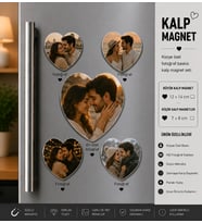 Kalp Fotoğraf Magneti Sevgiliye Kişiselleştirilebilir Romantik Çift Hediye Seti