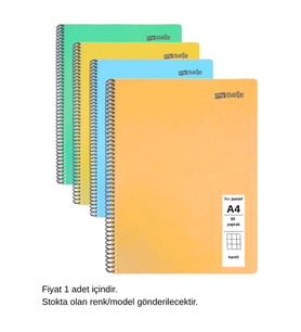 FLEX Pastel Defter A4 60 Yaprak Kareli 1 Adet