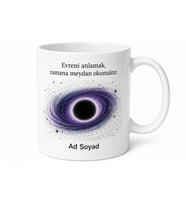 Kara Delik Çizimli Zamanın Büküldüğü Bilim İnsanı Özel Kupa Bardak Hediye