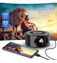 1080P Mini Projeksiyon Cihazı Telefon Yansıtma Powerbank İle Çalışabilir Açık Hava Çadır Projeksiyon