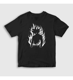 Presmono Unisex Çocuk Siyah Fire Goku Anime Dragon Ball T-Shirt 235859tt