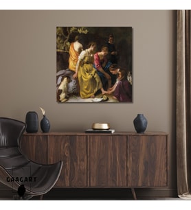 Kare Kanvas Tablo Ünlü Eserler Johannes Vermeer Diana Her Nymphs