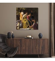 Kare Kanvas Tablo Ünlü Eserler Johannes Vermeer Diana Her Nymphs