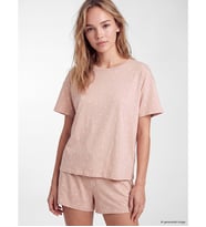 LCW DREAM Bej Desenli Kadın Şortlu Pijama Takımı