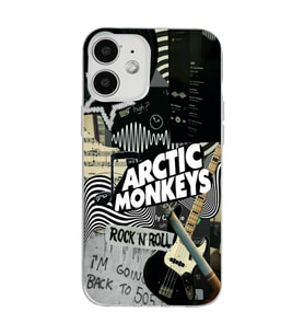 Iphone 12 Uyumlu Arctic Monkeys Kolaj Desenli Şeffaf Telefon Kılıfı