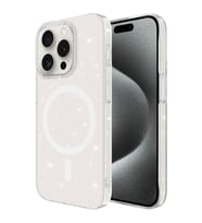 iPhone 15 Pro Max Kılıf Redclick Magsafe Şarj Özellikli Simli Şeffaf Arka Yüzey Erdos Silikon Kapak