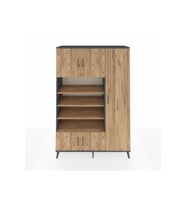 Hyperion Gardrop 11 Raflı 5 Kapaklı 132x44x195 Antrasit-Çam