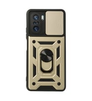 Xiaomi Poco F3 Kılıf Pars Lens Yüzüklü Silikon - Gold