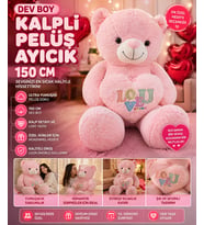 Dev Boy Kalpli Peluş Ayıcık 150 CM Ultra Yumuşak Büyük Boy Sevgiliye Özel Hediye Ayı