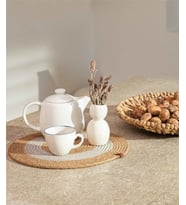 Koza Home Cesta Amerikan Servis El Yapımı Pamuklu Natural Gri Jüt Örme Dekoratif Supla 37x37cm 9026