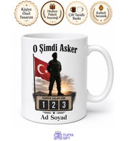 Asker Uğurlaması Hatırası O Şimdi Asker Şafak Sayan Kupa Bardak Hediye