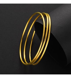 Chavin 3 Adet Gold Çelik Ajda Bilezik Halka Bayan Bileklik ev10sr-3