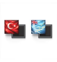 Buzdolap Magnetleri - Tuvalu Bayrağı ve Türk Bayrağı - 2'li Set Magneti