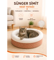 Yumuşak ve konforlu köpek ve kedi yataklı sünger simit şekli