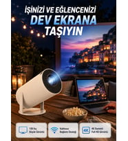 Full HD 4K Destekli Akıllı Projeksiyon – 130 inç Ekran, Uzun Ömürlü Ampul ve Çoklu Giriş