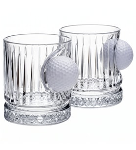 Gerçek Golf Toplu 2’li Lüks Kristal Viski Bardak Seti 355 cc