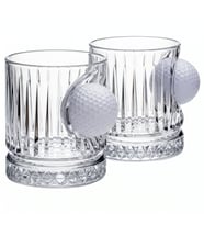 Gerçek Golf Toplu 2’li Lüks Kristal Viski Bardak Seti 355 cc