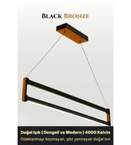 Orion Bronz Lineer LED Sarkıt Avize – Kumandalı Dim Edilebilir – Yukarı & Aşağı Işık