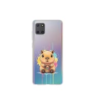 Samsung Galaxy A81 ile Uyumlu Splash Kapibara Tasarımlı Şeffaf Silikon Kılıf