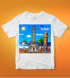 İzmir Tasarımlı Tişört (Beyaz)