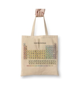 Periodic Table Periyodik Cetvel Periyodik Tablo Kimyager Beyaz Bez Çanta Alışveriş Çantası