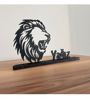 Aslan Temalı Kişiye Özel Dekoratif Masaüstü İsimlik