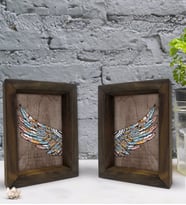 Bk Gift Dekoratif 2'li Doğal Masif Ahşap Çerçeve 15x20cm-69 (Beyaz)