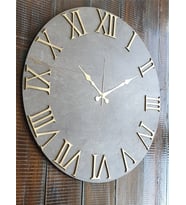 Markakanvas Mermer Desenli  Duvar Saati   ( Çap 50 cm - 80 cm ) (Altın)