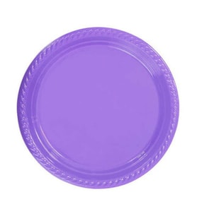 Tabak plastik yuvarlak 22 cm mor pk:25-