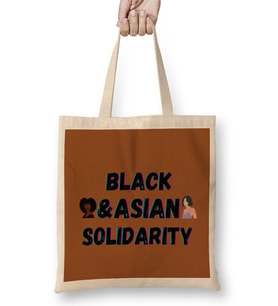 Black Asian Solidarity Black History Month blm Black Lives Matter Bez Çanta Uzun Saplı