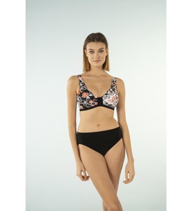 Estiva Desenli Luplu Toparlayıcı Bikini Takımı - Siyah Beyaz