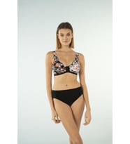 Estiva Desenli Luplu Toparlayıcı Bikini Takımı - Siyah Beyaz
