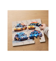 Polis Arabaları Tasarımlı 24 Parça Ahşap Çocuk Puzzle MPK0192
