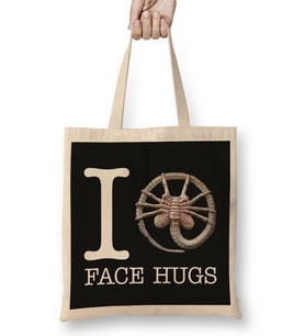 Alien I Heart Face Hugs Bez Çanta Uzun Saplı