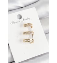 Pirinç Su Yolu Model Gold Renk Sağ Kıkırdak Küpe (Altın)