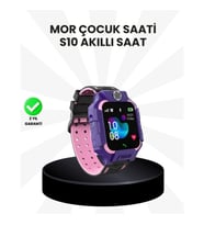 Mey İthalat® S10 Akıllı Çocuk Saati Mor Model Çift Yönlü Konuşma ve SOS Fonksiyonu